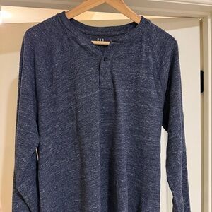 GAP Men's Heathered Navy heather Henley